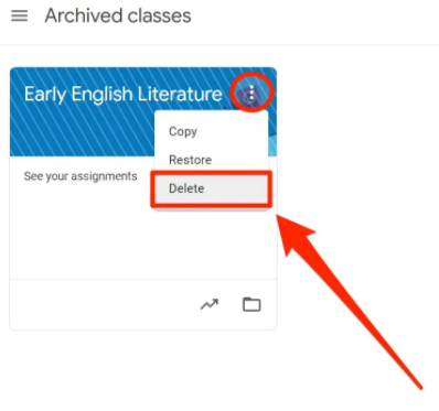 eliminare classe google classroom