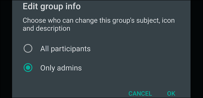 Visita Modifica le impostazioni delle informazioni sul gruppo su WhatsApp