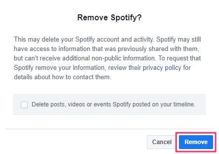 Come disconnettere Spotify da Facebook