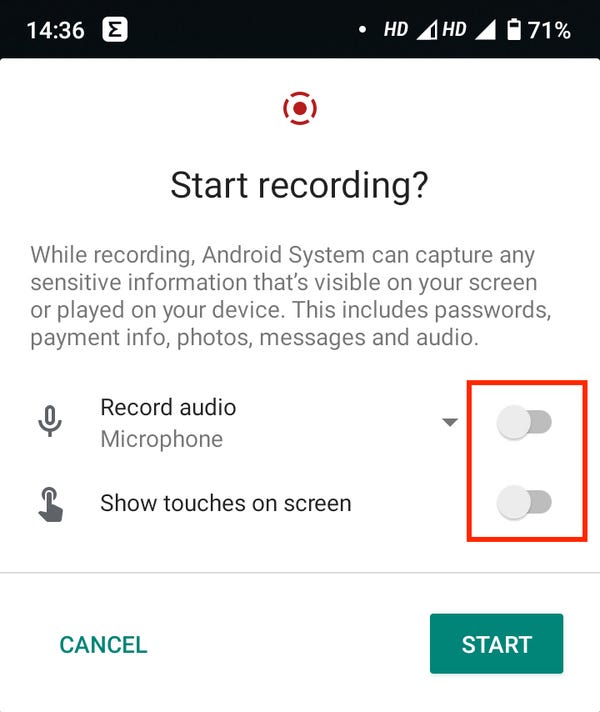 Come registrare lo schermo su Android 11 3