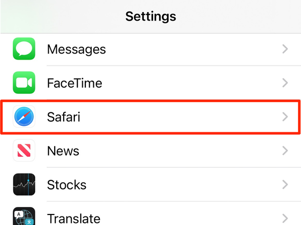 impostazioni safari