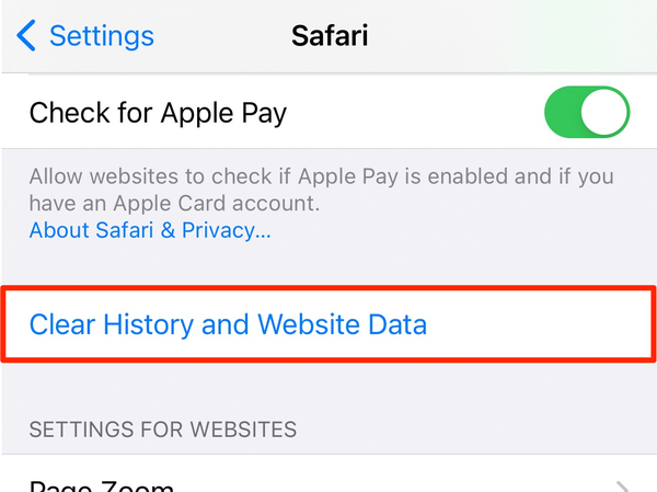 safari cancella tutto