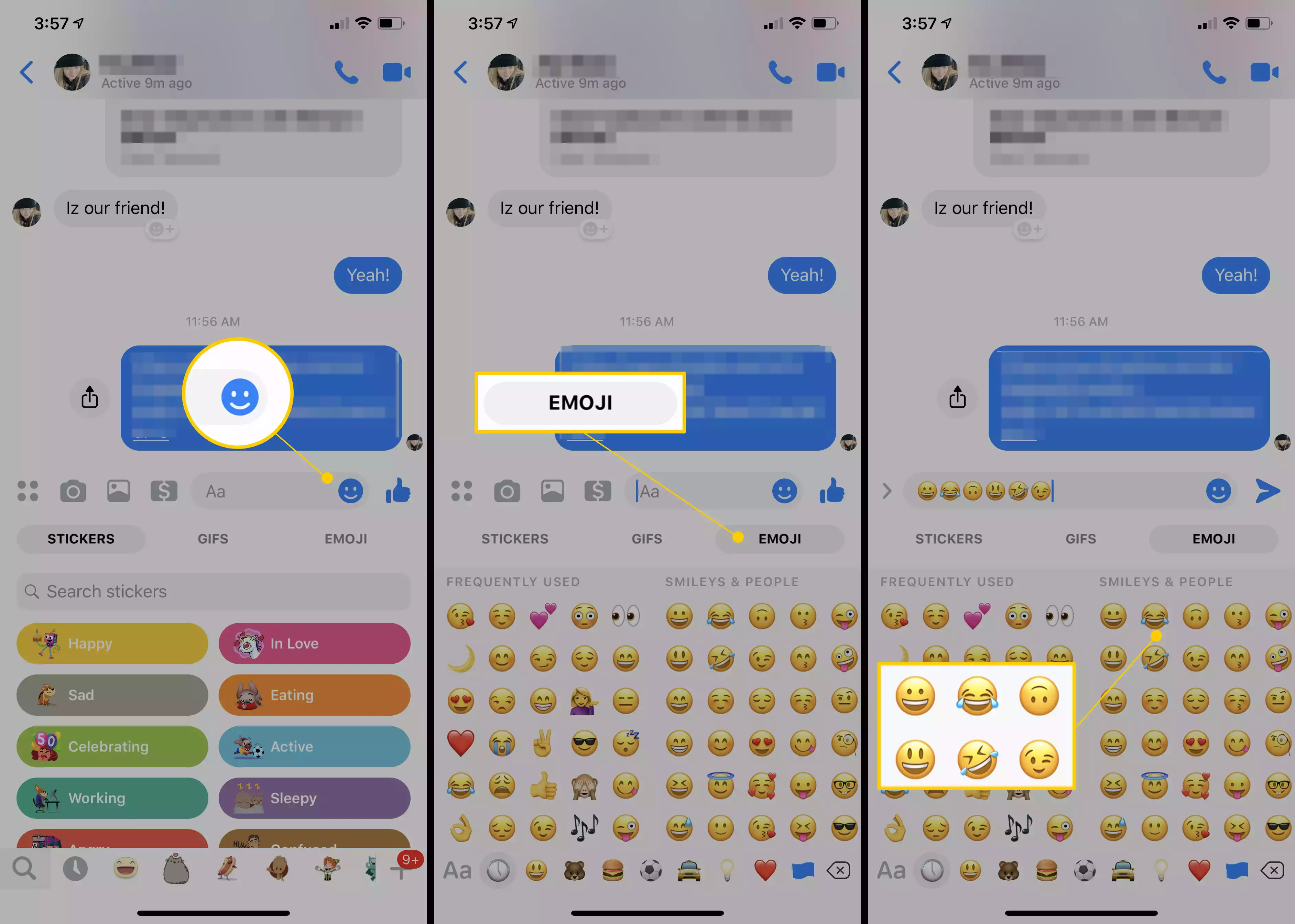Facebook Messenger with emoji