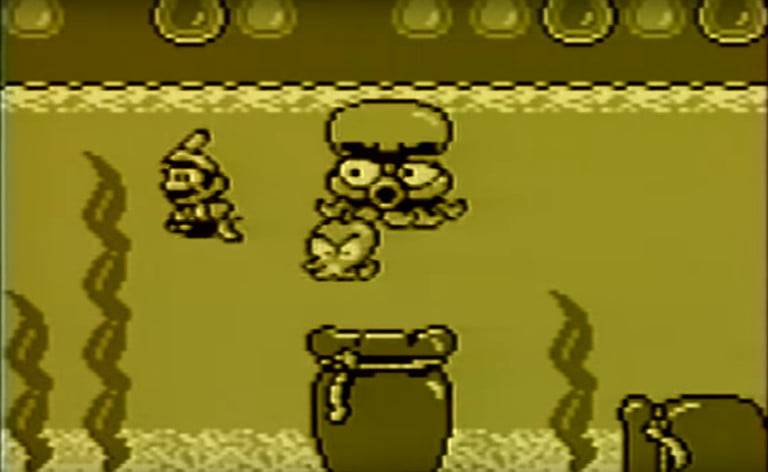 Mario nuota in Super Mario Land 2.