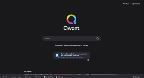 Home page di Qwant