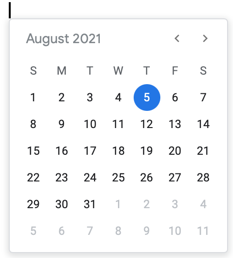 Scegli la data sul calendario