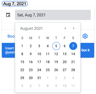 Fare clic sul campo della data per selezionare una nuova data nel calendario