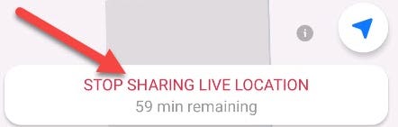 To end it before the time runs out, simply tap "Stop Sharing Live Location."