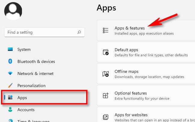 In Impostazioni di Windows, seleziona "App", quindi scegli "App e funzionalità".