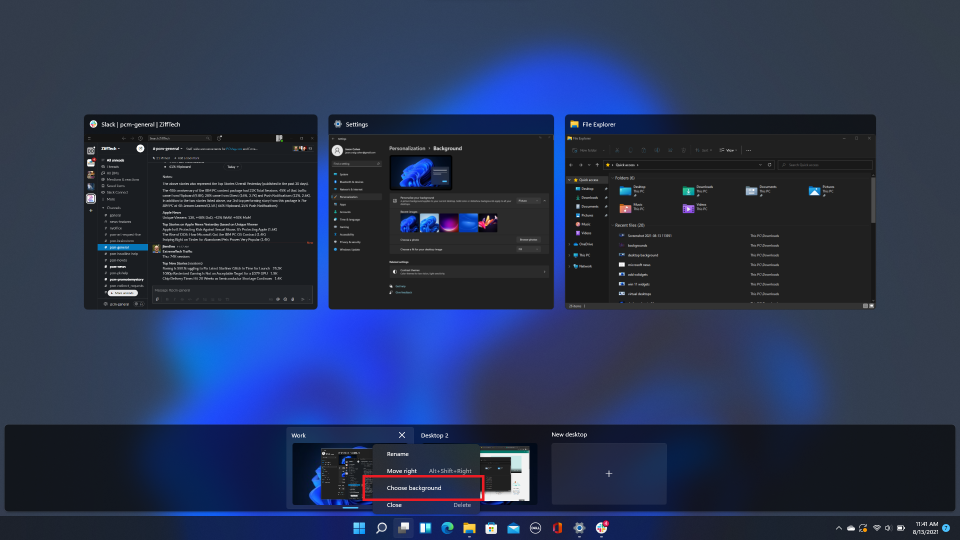 desktop nuovo sfondo
