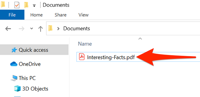 Trova il PDF da convertire in JPG in Esplora file.