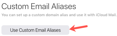 Fare clic su Usa alias email personalizzati