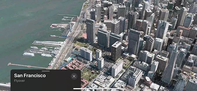 Apple Maps 3D Flyover of cities