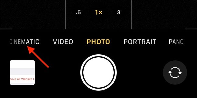 Abilita la modalità cinematografica nella fotocamera di iOS 15