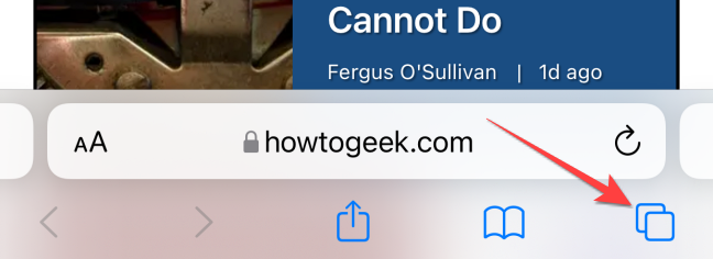 Tocca il pulsante "Schede" nell'angolo in basso a destra di Safari su iPhone.