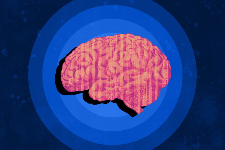 cervello con intelligenza artificiale a scorrimento del testo del computer