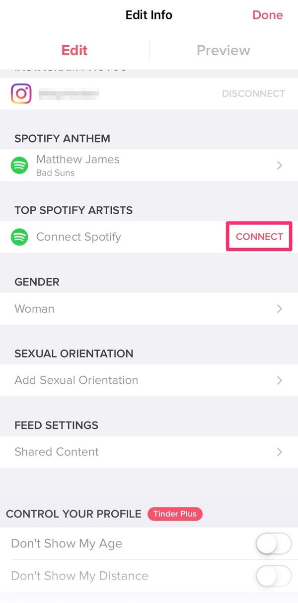 Come collegare Spotify a Tinder
