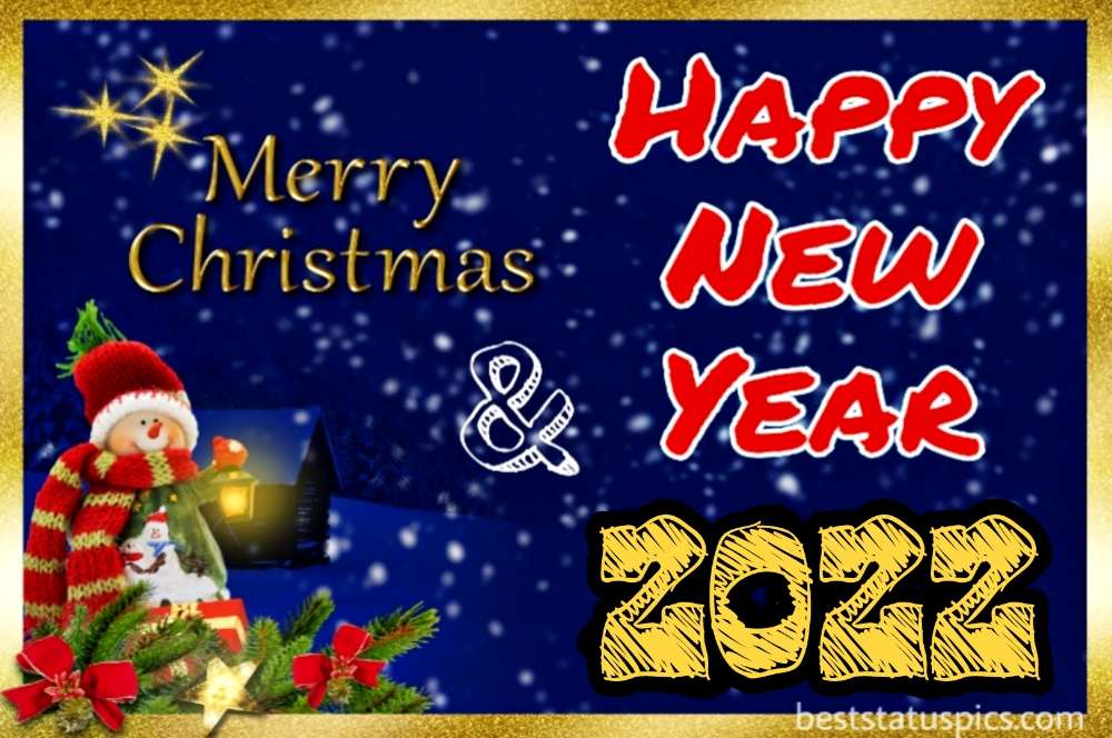 Biglietto di auguri di buon Natale e felice anno nuovo 2022 per fratello, sorella e famiglia