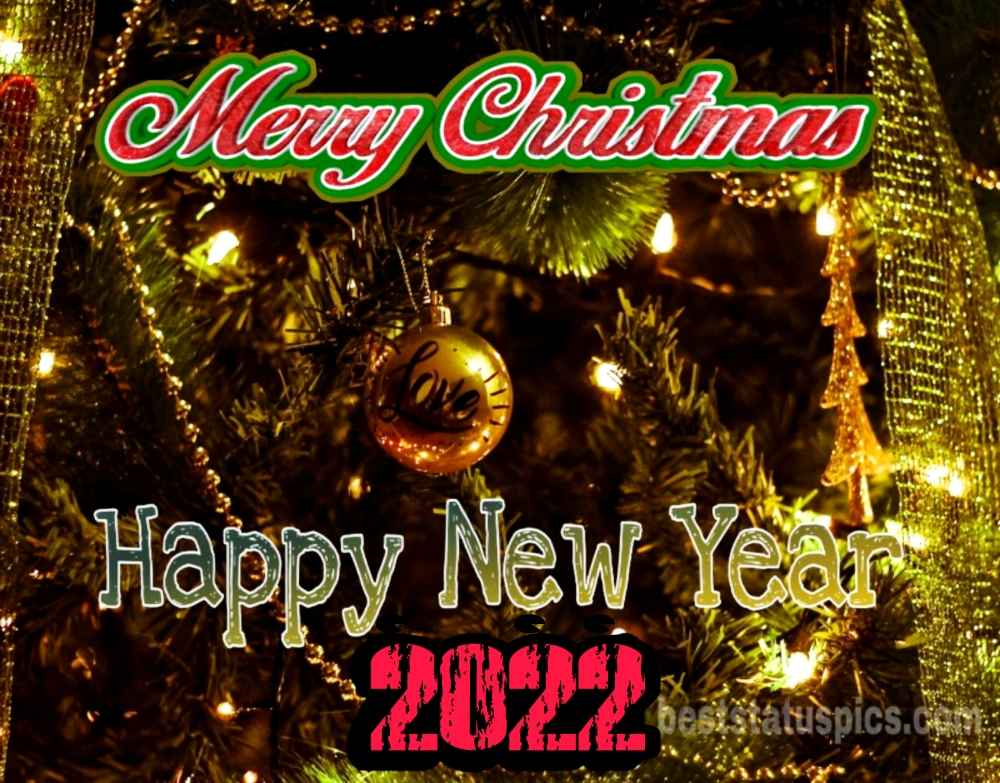 Immagini di buon Natale e felice anno nuovo 2022 con la palla per lo stato di Facebook
