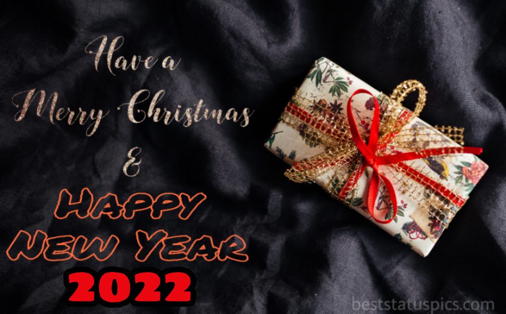 Auguri di Buon Natale e Felice Anno Nuovo 2022 con regalo per gli amici