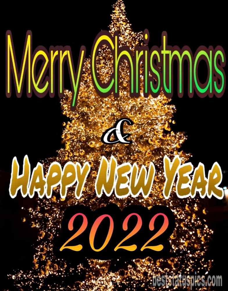 Auguri di Buon Natale e Felice Anno Nuovo 2022 immagini HD con albero di Natale