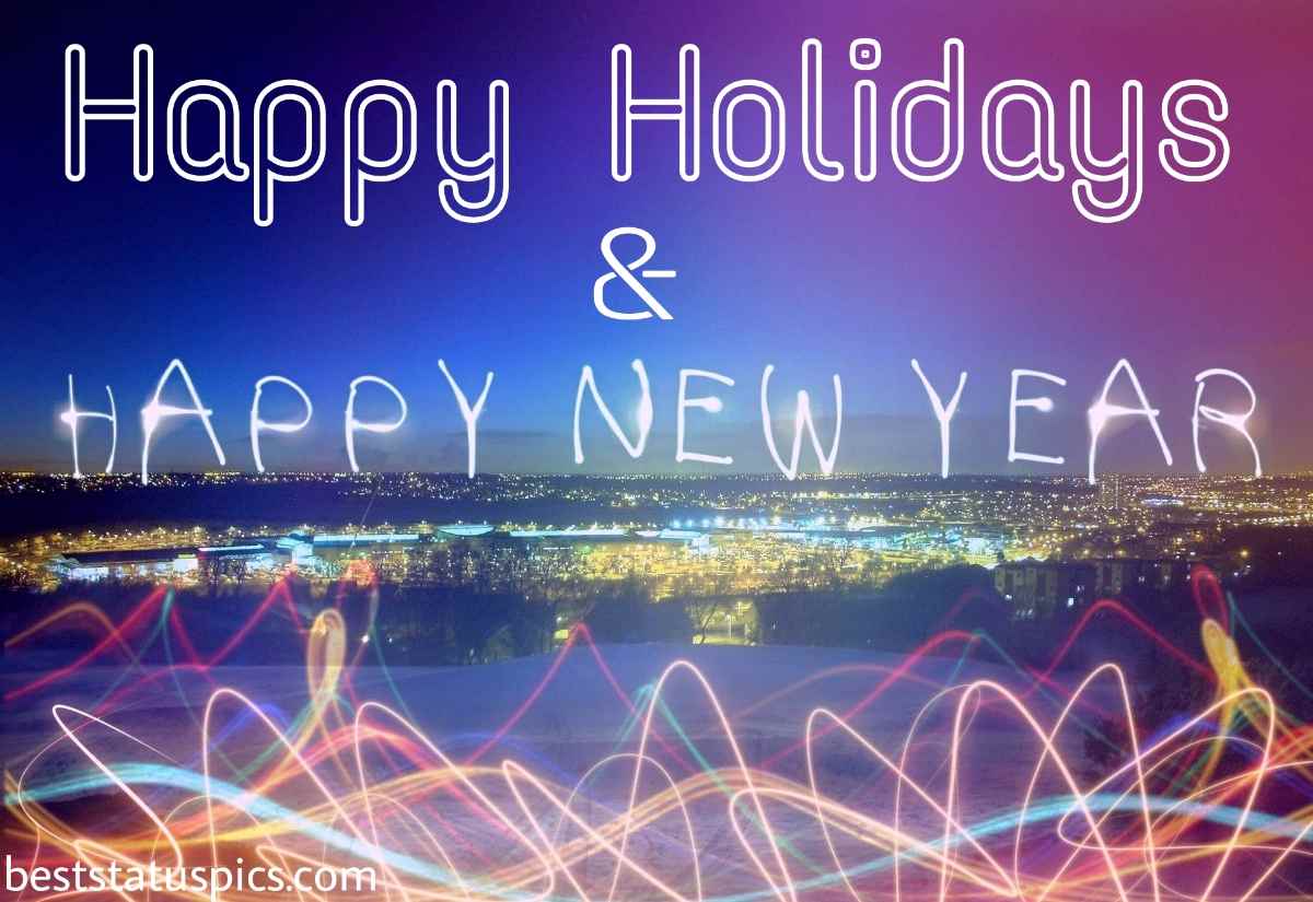 Buone vacanze e felice anno nuovo 2022 foto HD con fuochi d'artificio