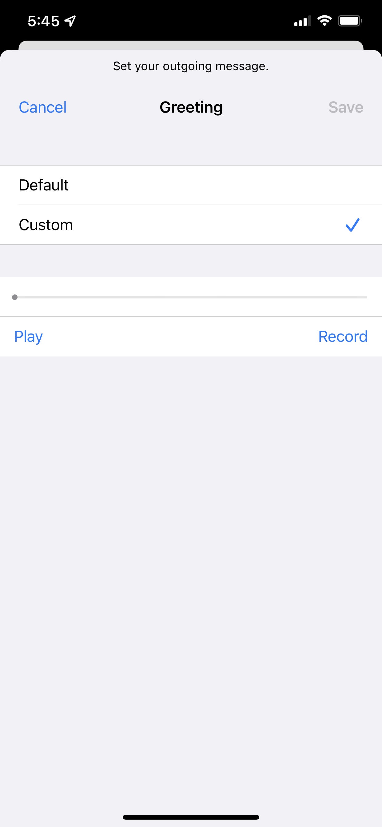 Creazione di un messaggio vocale personalizzato su iOS.