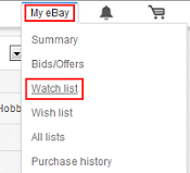 Accedi alla Lista di controllo di eBay dal menu Il mio eBay