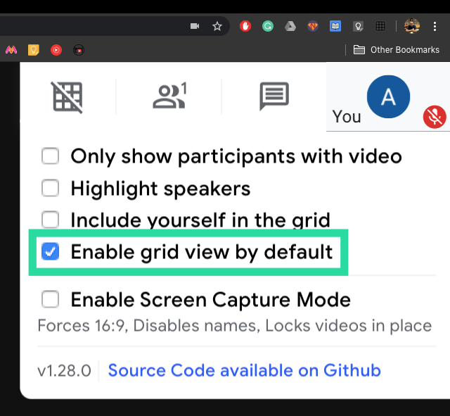 How to view grid people on Google Meet