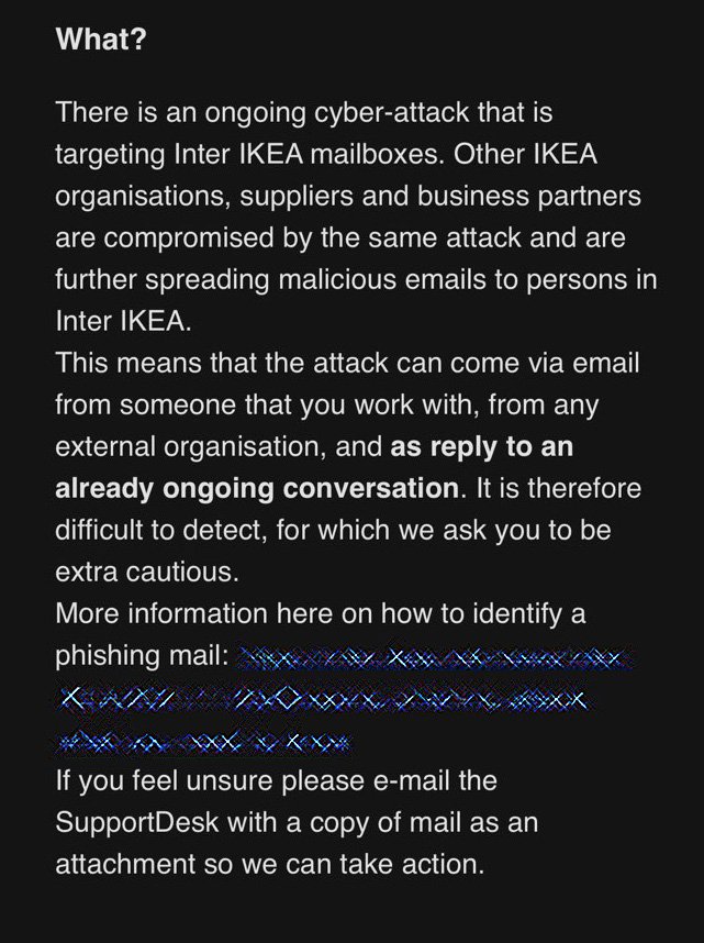E-mail interna inviata ai dipendenti IKEA