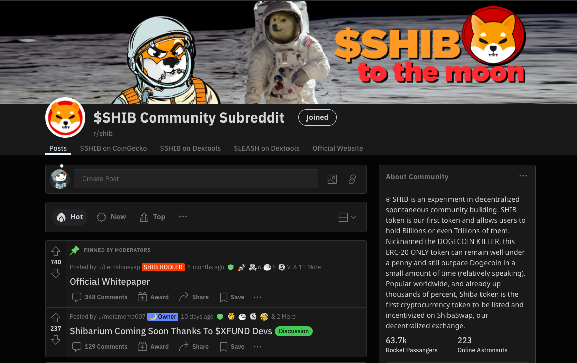 Cos'è ShibaSwap - Shib subreddit