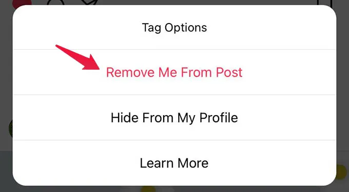 Remove tags from Instagram posts