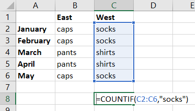 CONTA SE formula di testo in Excel