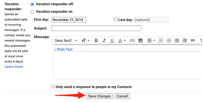 Fai clic su "Salva modifiche" in "Impostazioni" su Gmail.