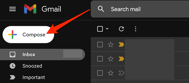 Seleziona "Componi" sul sito di Gmail.