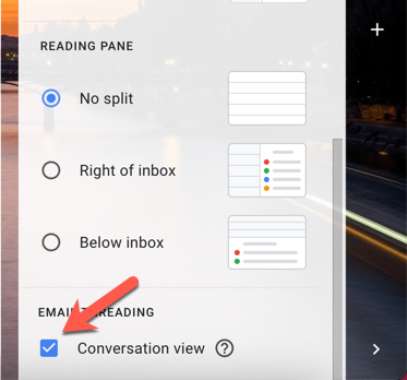 Nel pannello "Impostazioni rapide" di Gmail, deseleziona l'opzione "Visualizzazione per conversazione" per disabilitare questa visualizzazione.