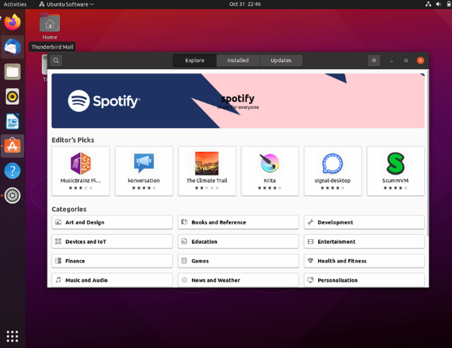 Home page di Ubuntu Software Center