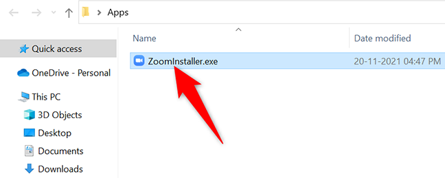 Esegui il file Zoom scaricato.