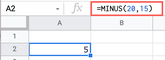 Sottrarre numeri con la funzione MENO