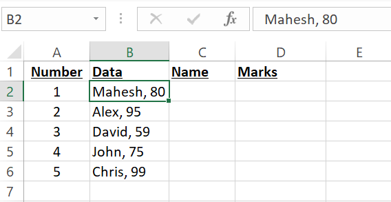 Più valori in una singola cella in Excel.