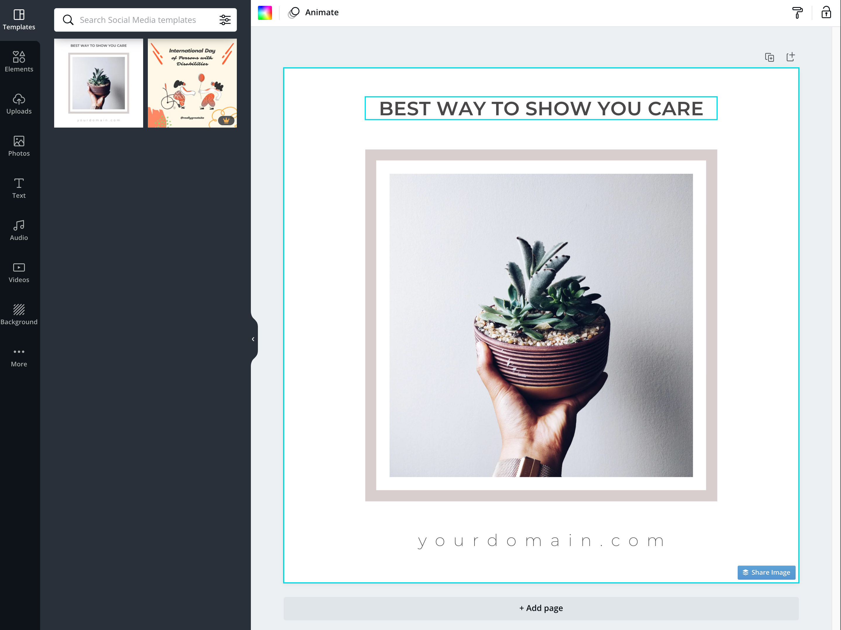 Editor di foto Canva