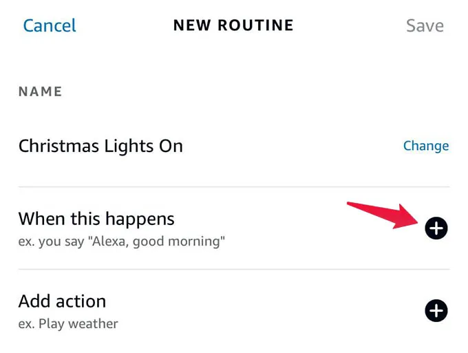 When this happens Option in Alexa's new routine