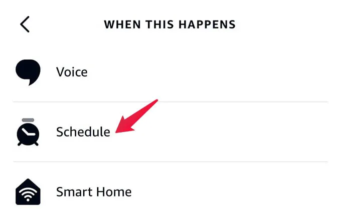 Set the schedule as a trigger in the Amazon Alexa routine