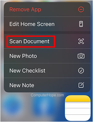 Scansione documento iPhone
