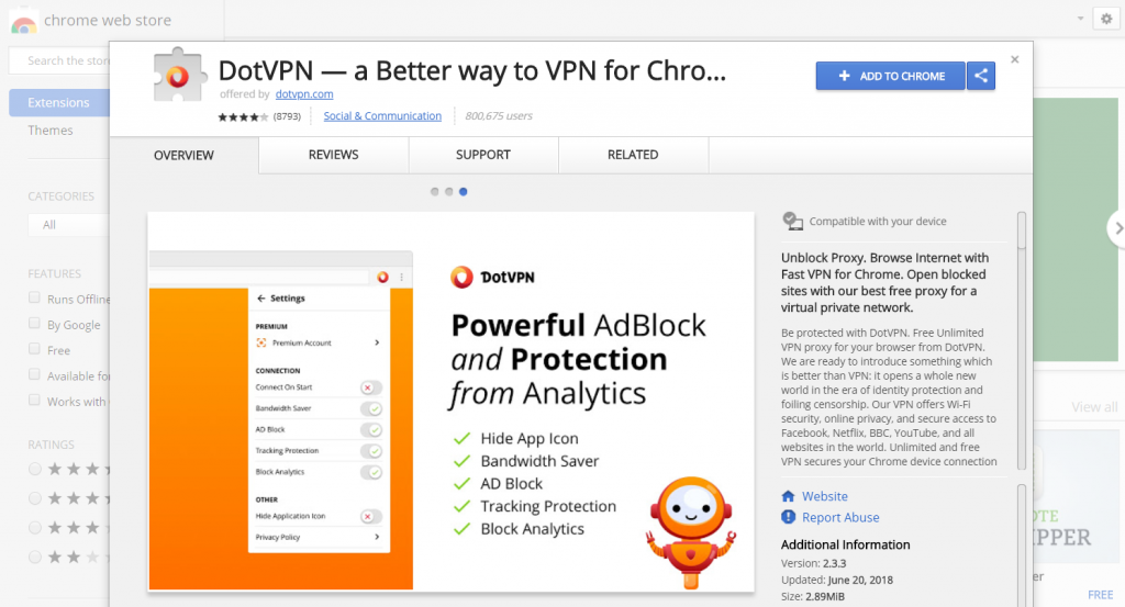 VPN per Chrome