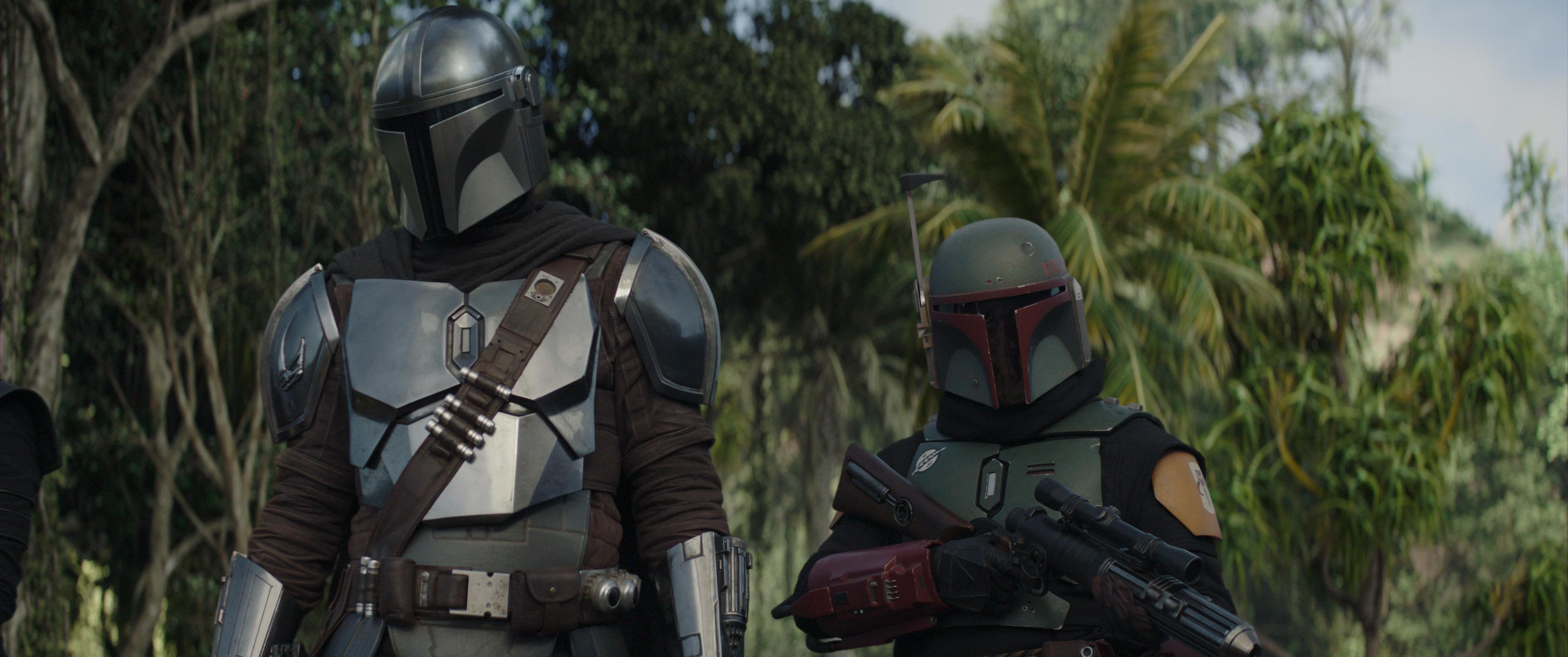 Mando e Boba Fett nel capitolo 15 di "The Mandalorian"