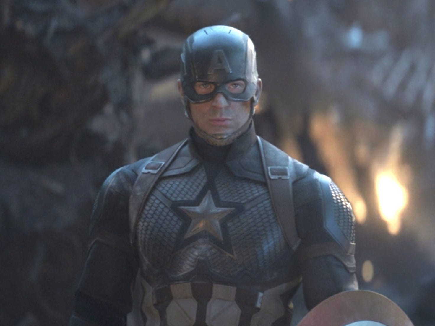 Chris Evans nei panni di Capitan America in "Avengers: Endgame".