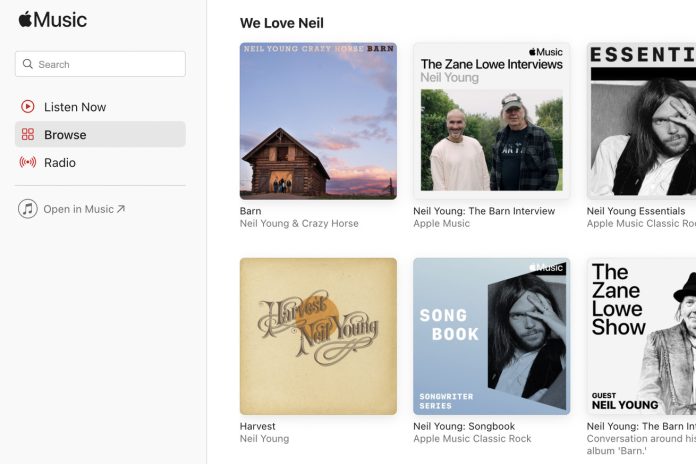 Neil Young apple music
