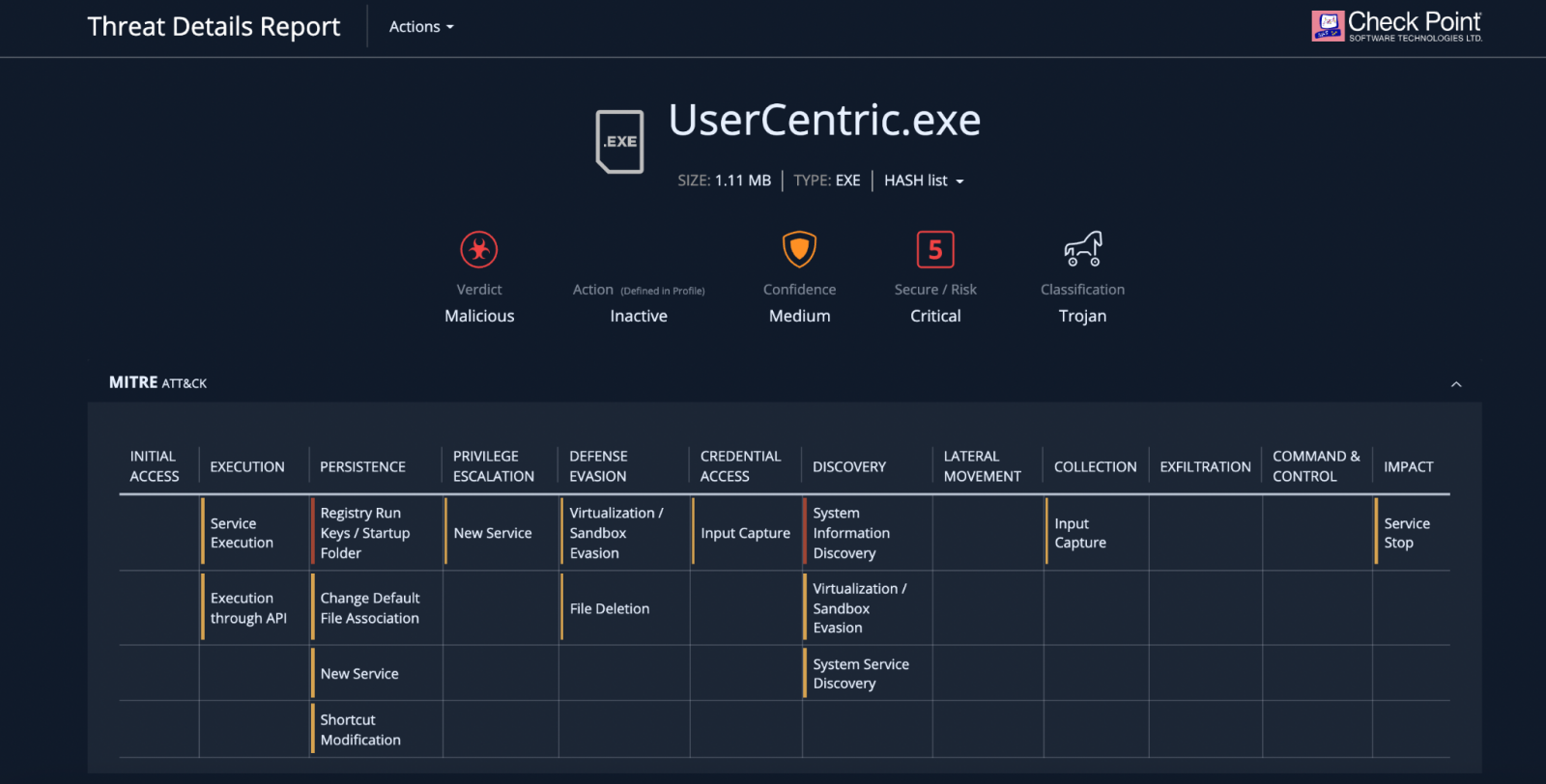 Analisi automatica del trojan User Centric