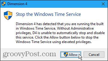 Arresta il servizio Ora di Windows